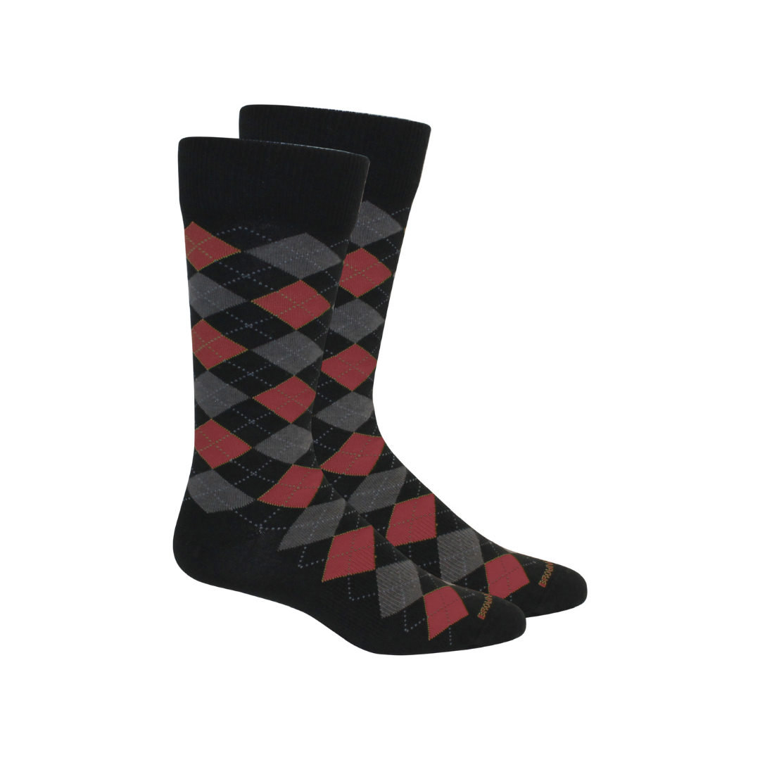 Argyle Socks: Red-Black