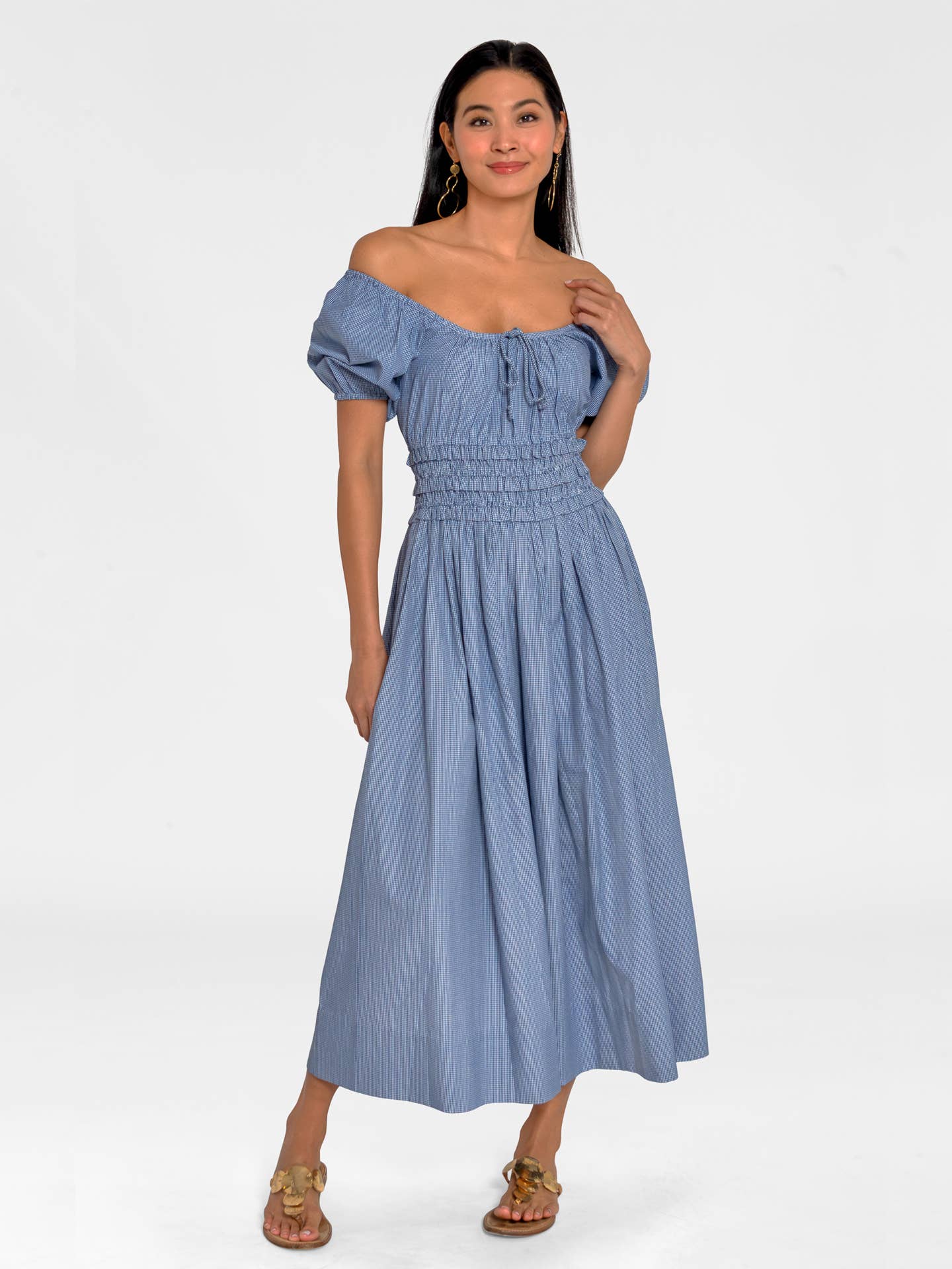 The Julie Dress – Gingham: Navy, M